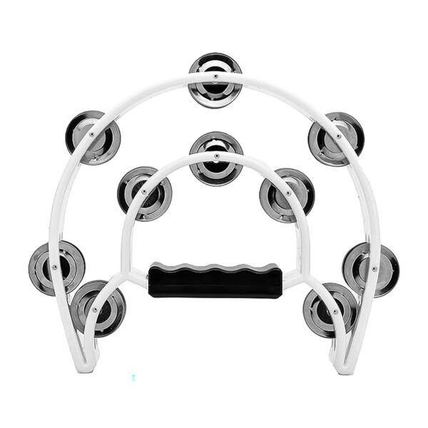Pandero Musical Media Luna Doble Fila Blanco