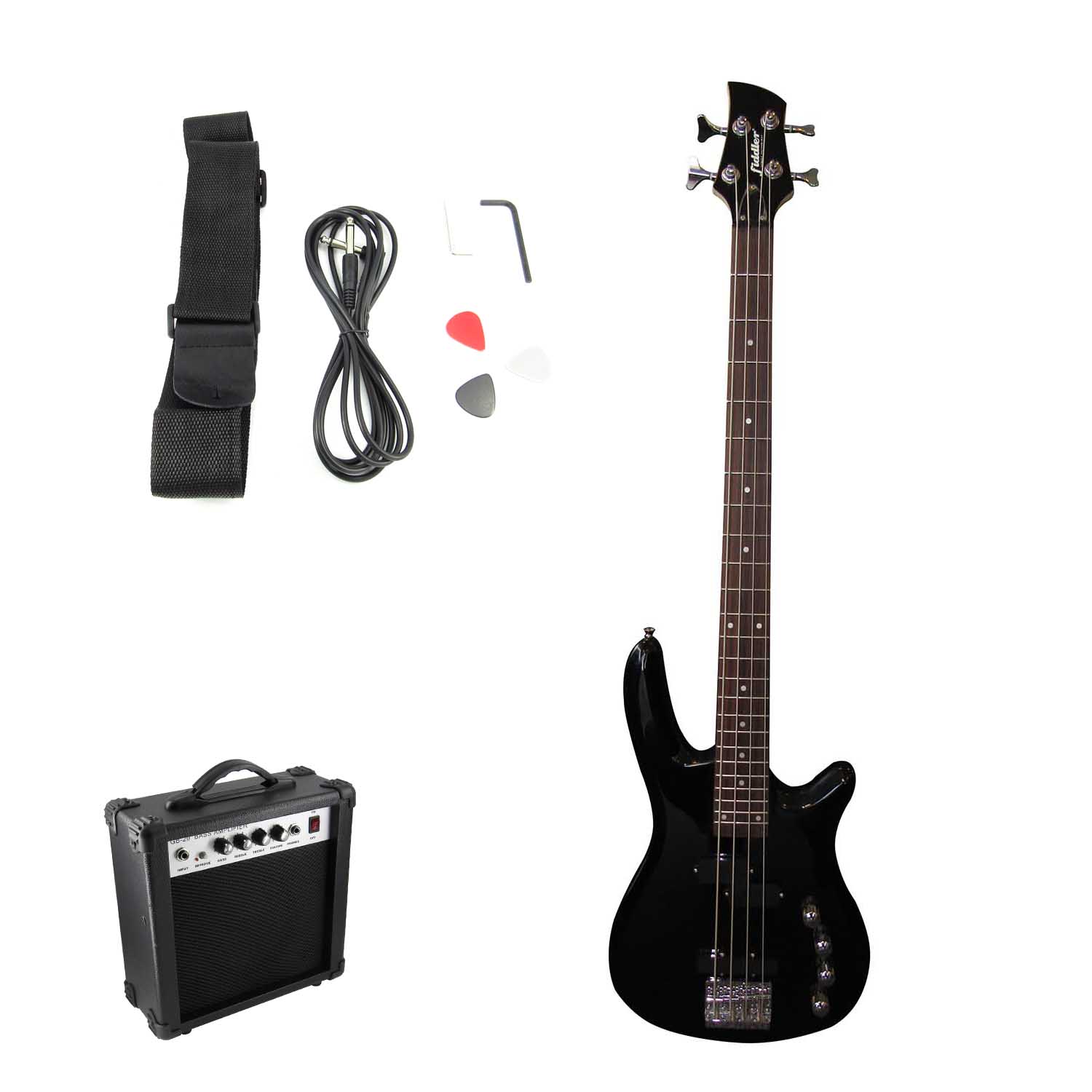 FD-CBA06_1 Combo Bajo Electrico Negro + Amplificador Fiddler - Imagen 1